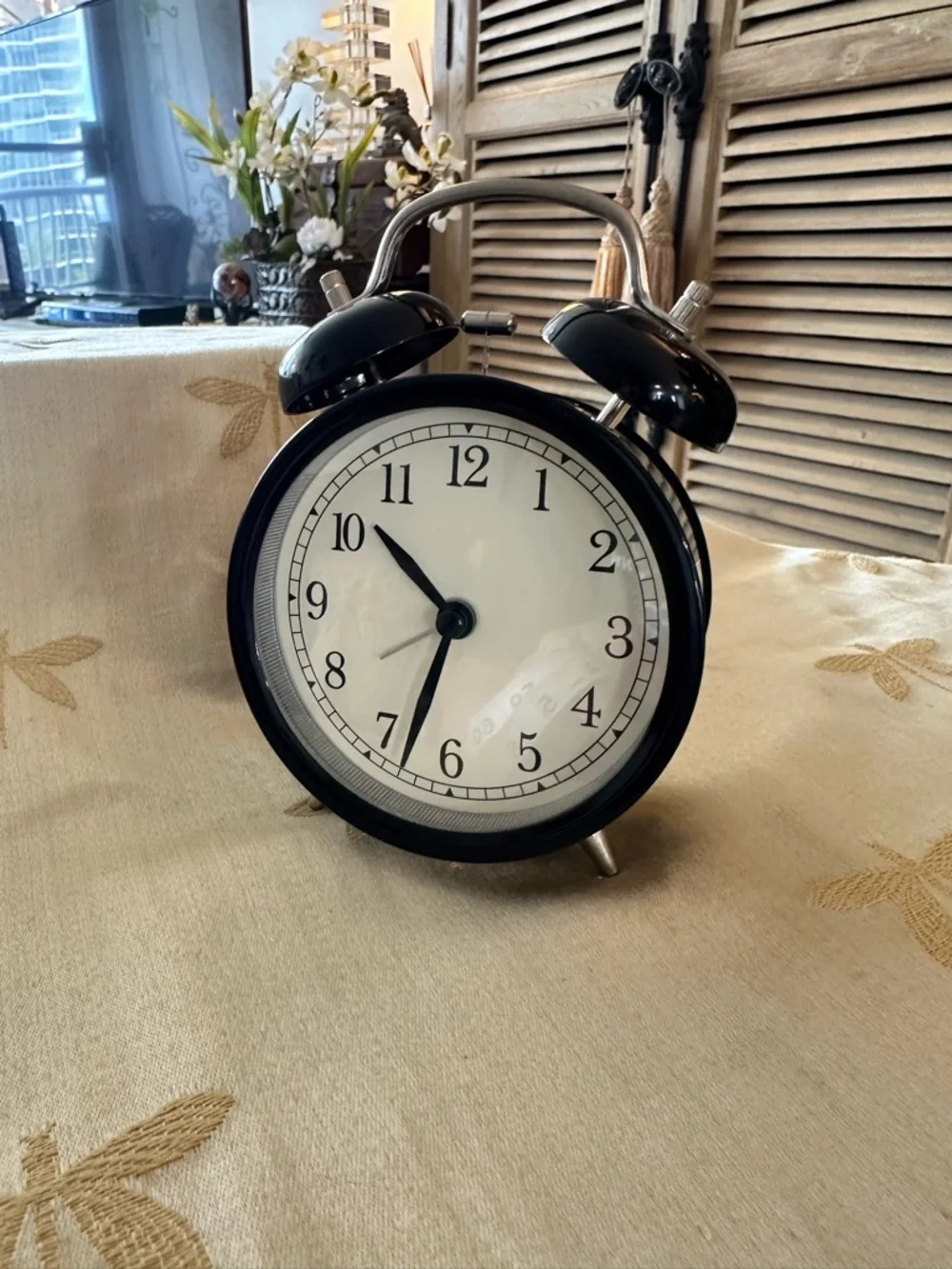 IKEA DEKAD Dual Bell Vintage / Retro Style Black Battery Operated Alarm Clock.